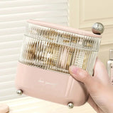 Rotating Transparent Jewelry & Lipstick Organizer - Dust-Proof Storage