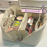 Large PU Leather Makeup Bag - Portable, Multi-Functional Cosmetic Organizer for Women