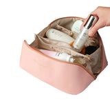 Large PU Leather Makeup Bag - Portable, Multi-Functional Cosmetic Organizer for Women