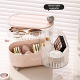 Rotating Transparent Jewelry & Lipstick Organizer - Dust-Proof Storage