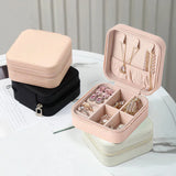 Leather Travel Jewelry Organizer Box – Compact Pocket-Sized Design