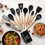 12 Pcs Silicone Cooking Kitchen Utensil Set