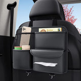 Premium Multifunction Car Seat Organizer - PU Leather Side & Back Storage with Seat Protector for Enhanced Car Organization