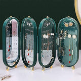 Foldable Screen Jewelry Organizer with Mirror – Compact Jewelry Storage Box